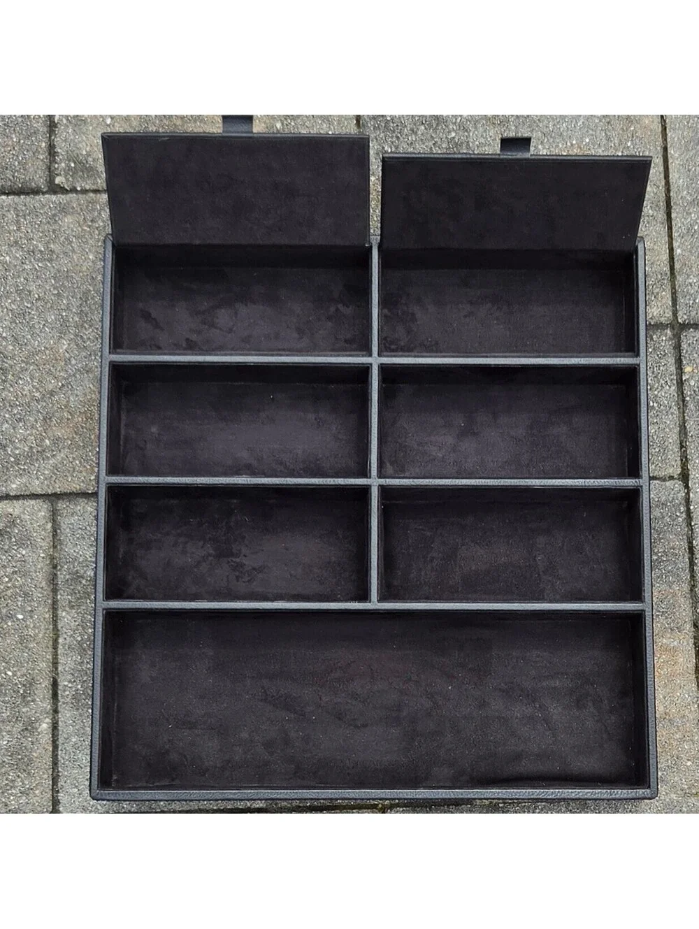 Pottery Barn Black Leather Valet Tray Sunglass Organizer 15